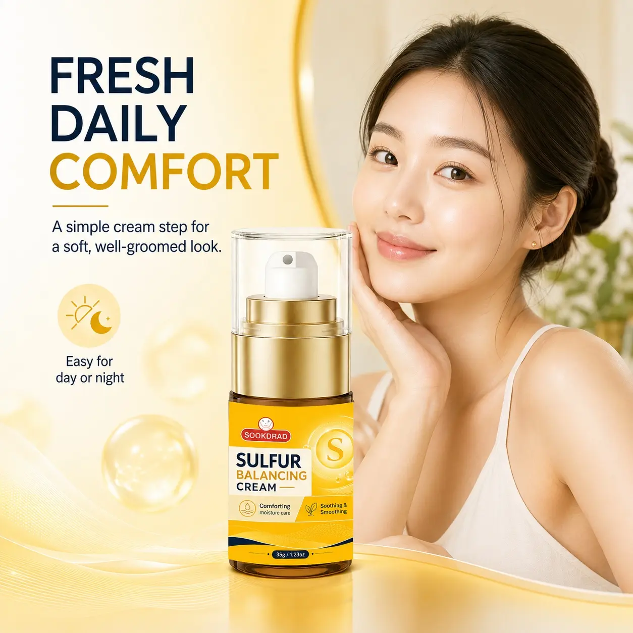 sulfur balancing cream, comforting moisture care, soothing, smoothing, 35g/1.23oz