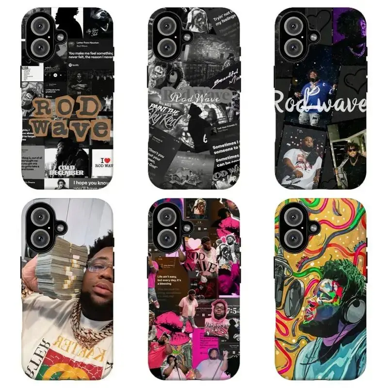 R0d Wave Collage Glossy Phone Case For IPhone 17-11, Pro Max, Pro Plus, and Samsung S26-23 Safety Two-In-One Case Protection Safety Case
