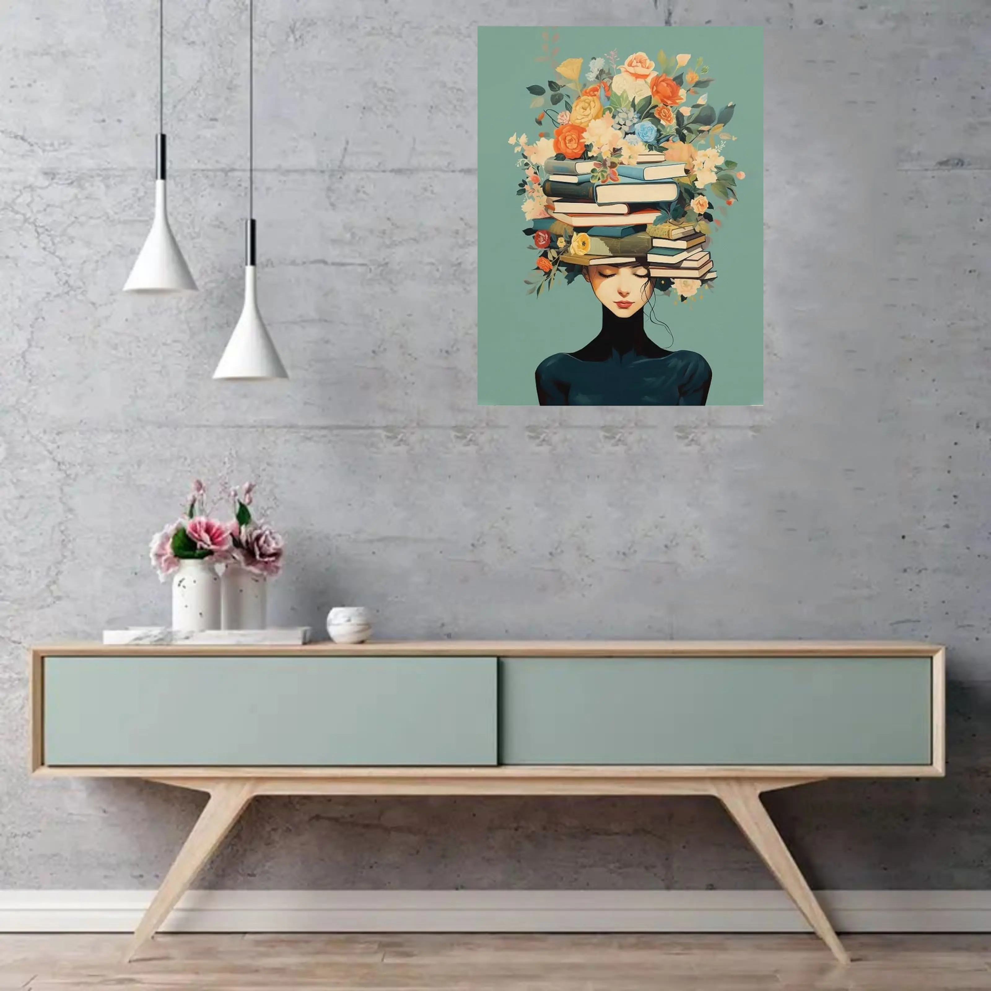 1pc Artistic 2D Inspiring Crown Reader Retro Canvas Wall Art Print - 12x16in Vintage Poster, Waterproof Soft Canvas, Military Plaid-Polka Dot-Houndstooth Themed, Ideal for Book Lovers, Home Office Decor, Frames Compatible Landscape Artwork, Hanging, Easte