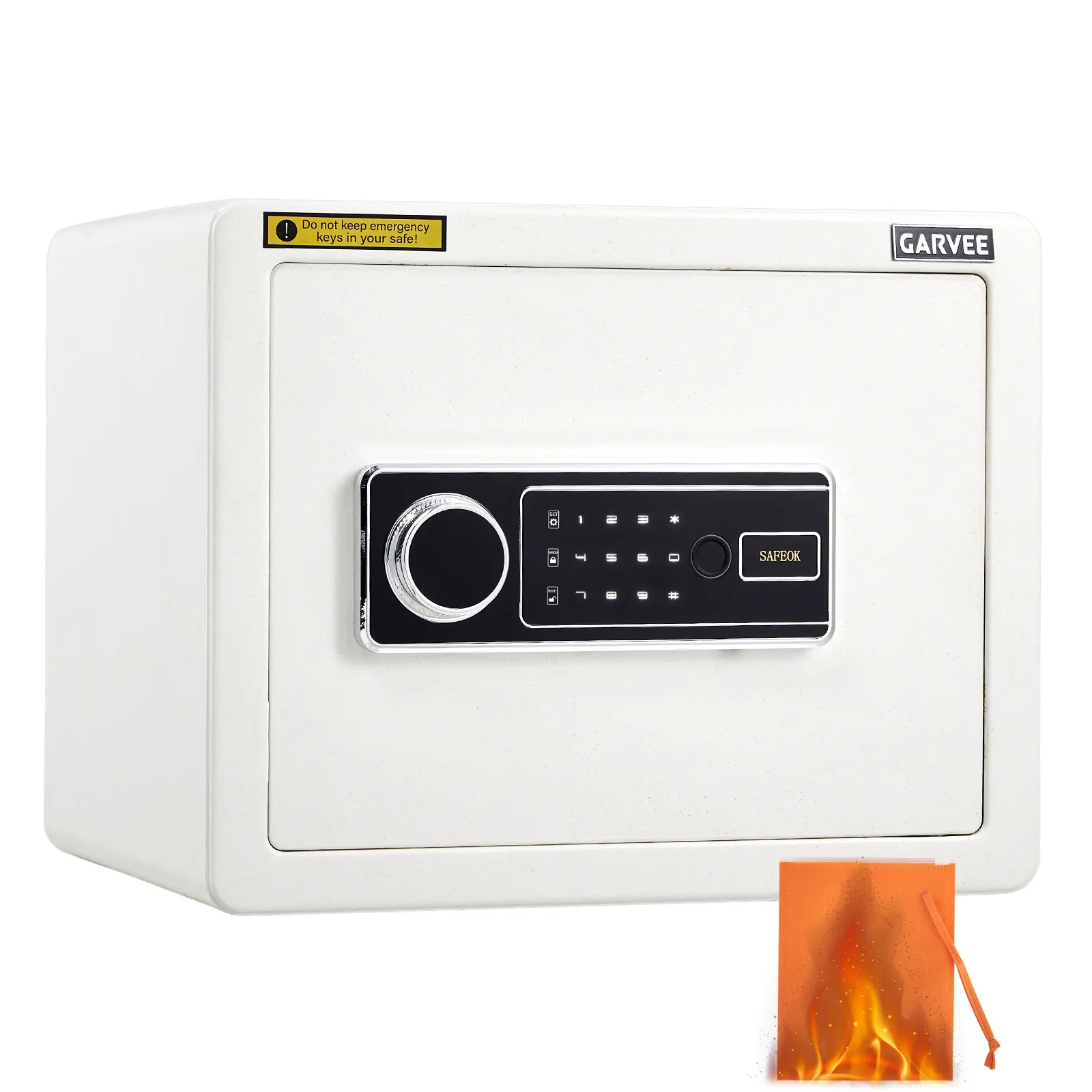 Biometric Fingerprint Home Safe, Fireproof Waterproof Security Cabinet with 4-in-1 Access & Alarm, Heavy-Duty Steel Safe for Valuables