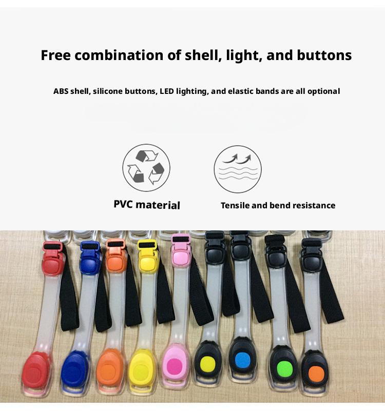 Waterproof LED Armband Light for Running Cycling Hiking Hook-and-Loop Closure Night Visibility Reflective Arm Band