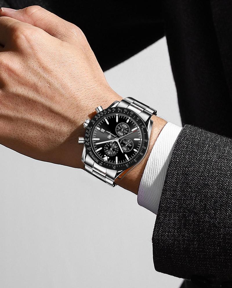 Luxury Men's Quartz Watch – Multifunctional Steel Strap with Countdown, Chronograph & Small Three-Hand Trendy All-match & Exquisite Watch for BirthdayGift with Box Modern Fashionable Wristwatch Luxury Men's Quartz Watch – Multifunctional Steel Strap with Countdown, Chronograph & Small Three-Hand Trendy All-match & Exquisite Watch for BirthdayGift with Box Modern Fashionable Wristwatch