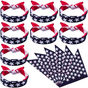 13 Pieces American Flag Bandanas Headband USA Flag Clothing Bandana Patriotic Accessories