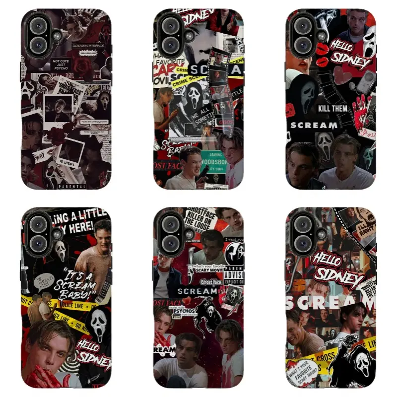 Dark Red Scream Ghostface Collage Phone Case,For iPhone 11 12 13 14 15 16 17 pro max for Samsung S26 S25 S24 S23 S22 S21 phone Cases,Gifts For Fans Men Women,phone cases