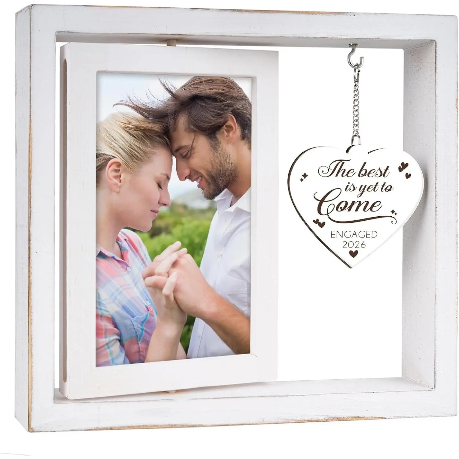 Engagement Gifts for Couples 2026 - Happy Engaged Picture Frame 4"x6" | Newly Engaged Gift for Bride Fiance, Engagement Party DecorationsGift