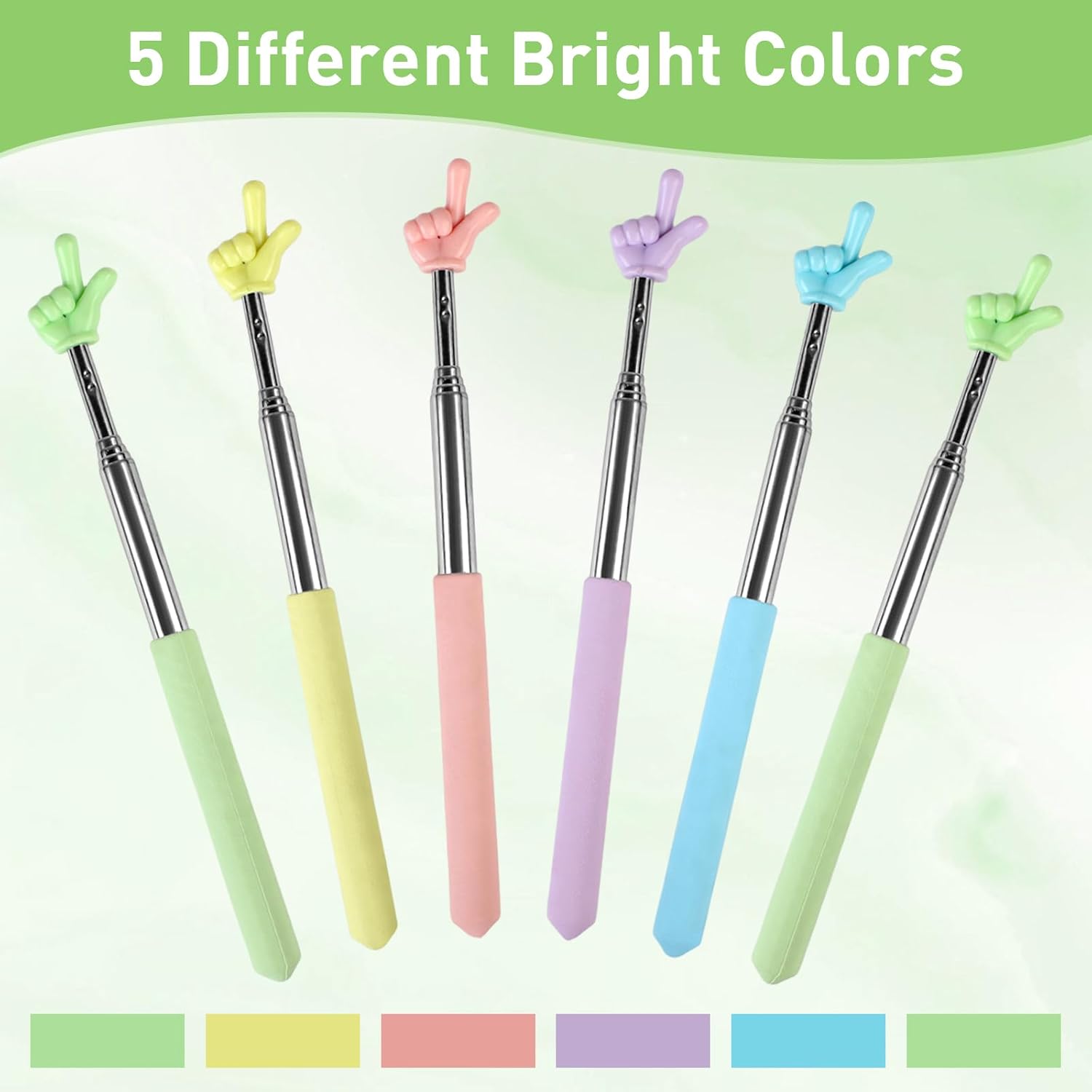 6 count Pointer Finger Stick, Extendable Colorful Finger Pointer Stick, Mini Retractable Teacher Pointer for Presentation, Whiteboard, Blackboard, Classroom Supplies(5 Color) 6 count Pointer Finger Stick, Extendable Colorful Finger Pointer Stick, Mini Retractable Teacher Pointer for Presentation, Whiteboard, Blackboard, Classroom Supplies(5 Color)