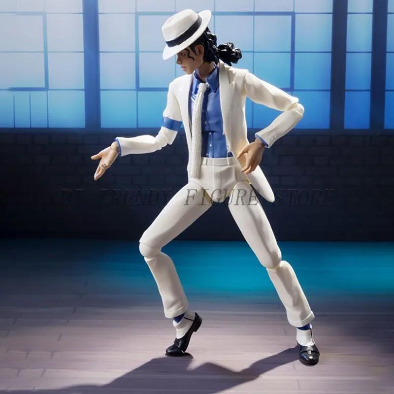 14cm SHF Michael Jackson Action Figure Smooth Criminal Moonwalk PVC MovableMichael Jackson Collection Model Ornament Toys Gifts