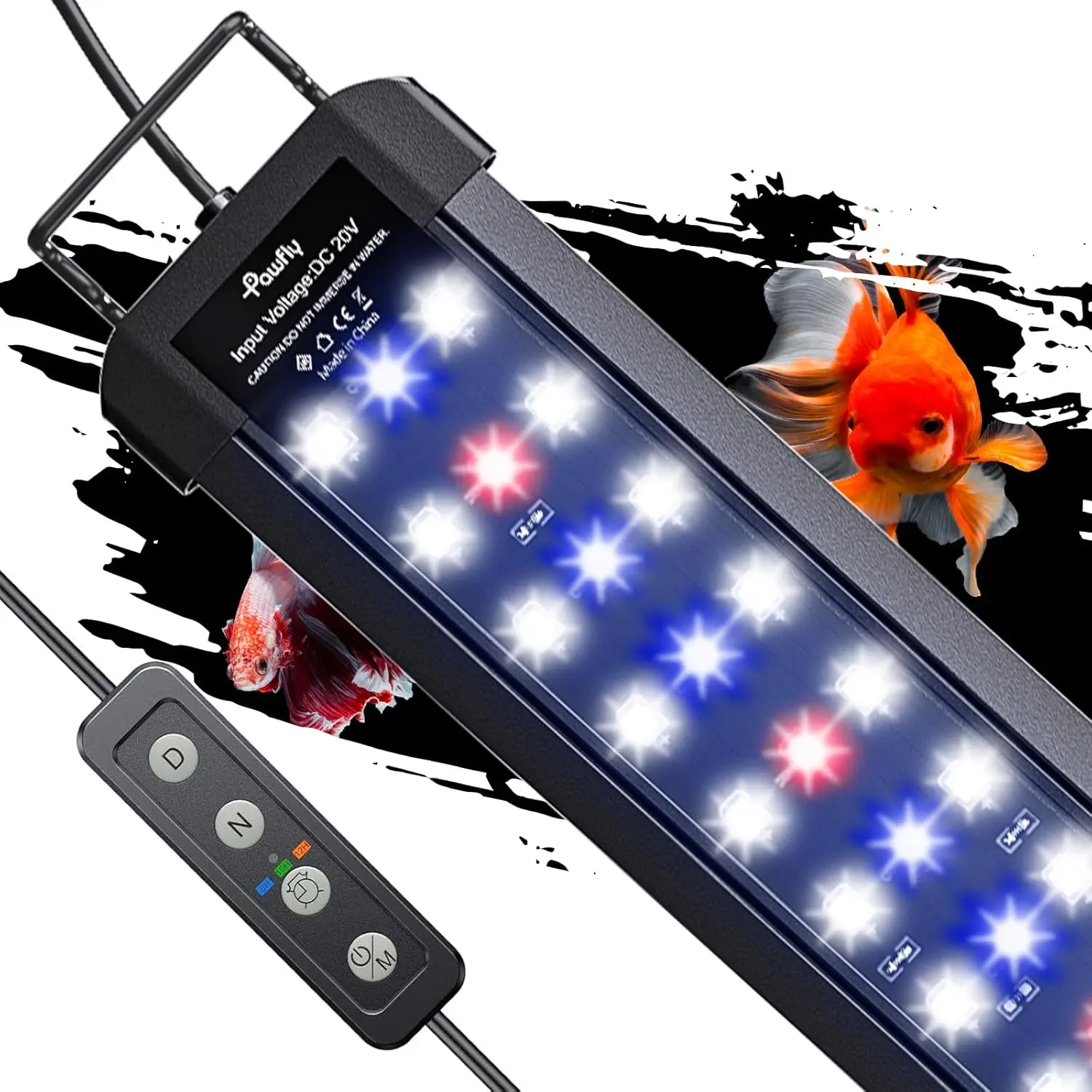 11W Aquarium LED Light for 12 to 18 Inch Extendable Fish Tank Light with Full Spectrum Brilliant White Blue Red Lights with Daytime & Night Modes Timer Auto On/Off Adjustable Brightness