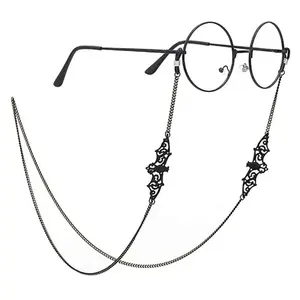 Unisex 75cm Copper Bat Beads Link Hollow Chain Eyeglasses Strap - Cable Holder Neck Band, Accessories for Women, Eyewear & Sunglasses Accessory
