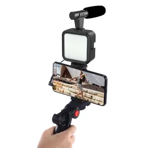 Printing Smartphone Video Vlog Kit LED Selfie Fill Light Mini Tripod Vlogging Kit Microphone Vlogging Studio Kits