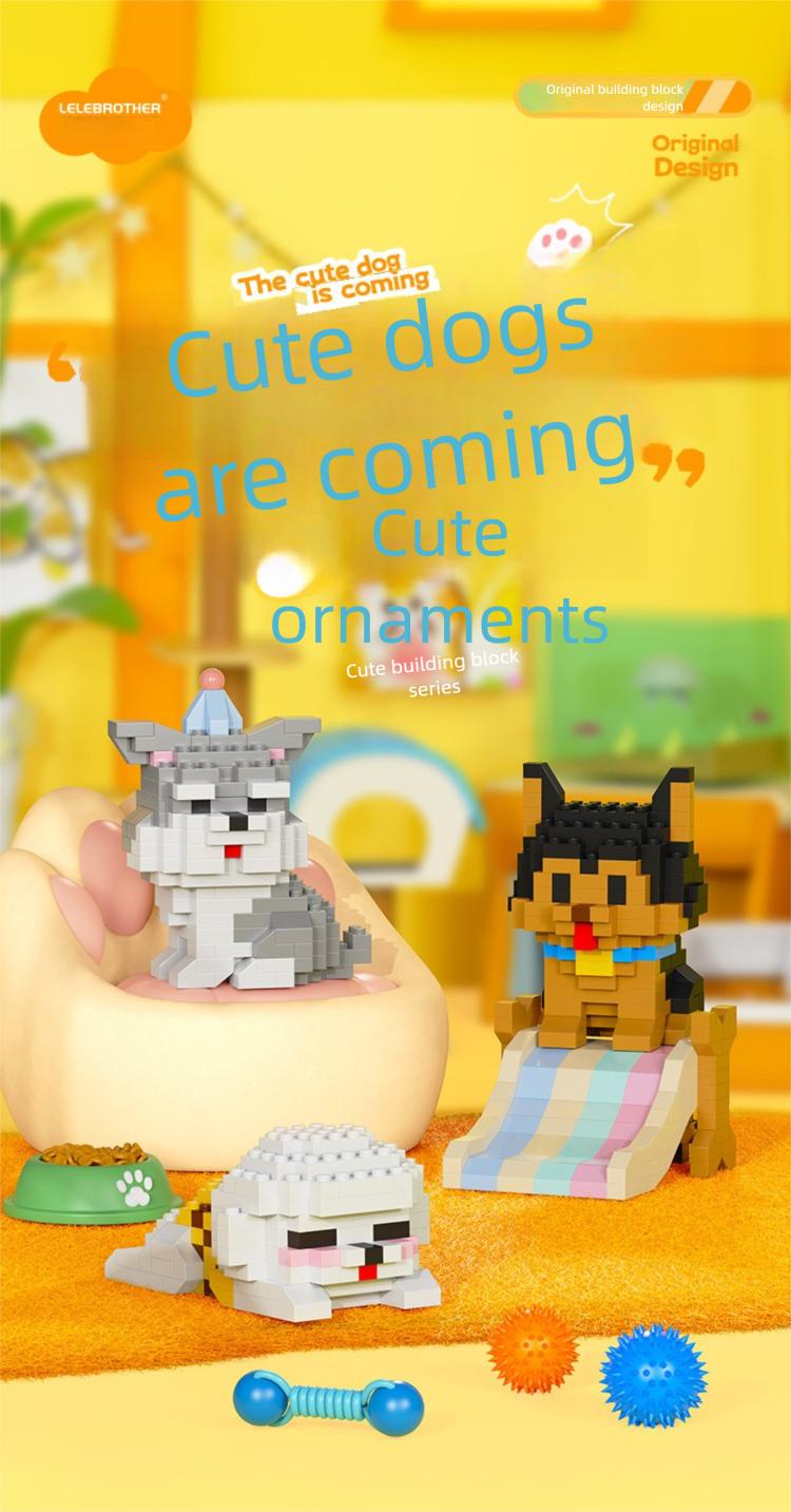 Cute Mini Particle Cat & Dog Building Blocks, Fun for Kids & Adults, Decor & Gift Idea, Perfect Time Killer,6PCS Cartoon Cat & Dog Pet Figures Building Blocks Set,Cute Cat Dog Micro Building Blocks Animal Model Kit for Kids Adults