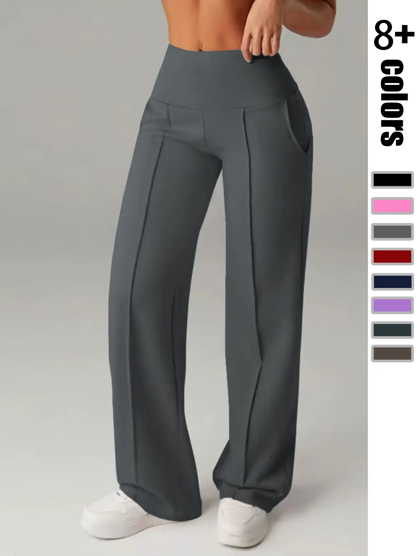 Women's Wide Leg Sports Pants, 2026 Spring Summer Casual Joggers, Outdoor Workout Sweatpants, Side Pockets, Loose Fit, Home Wear, Beach, Daily Use, Sporty Trousers