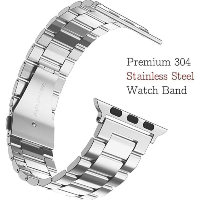 Stainless Steel Smart Watch Band (Band Only), Fashion Minimalistic Watch Band, Wearable Accessories Compatible with for Apple Watch Series 9 Ultra 2 8 7 6 5 4 3 2 1 SE Series, Smart Watch Straps, Smartwatch Accessories