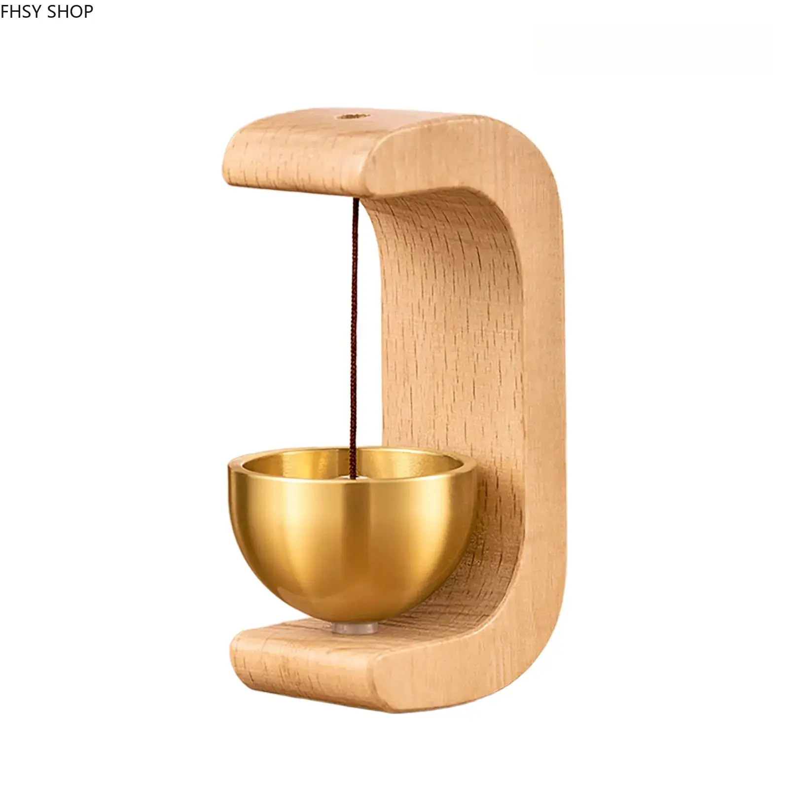 No-Drill Solid Wood Door Bell Chime, Vintage Suction Cup Hanging Ornament for Indoor Entry, Modern Rustic Vintage Home Decor Accessory for Home Decor Lovers, Great Gift Choice for Holidays