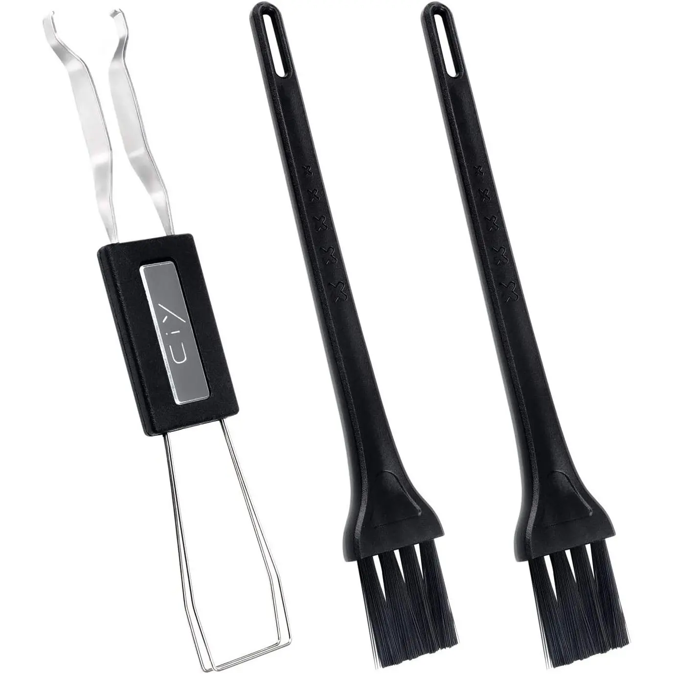 Keycap Puller Switch Puller Stainless Steel Keycap Removal Tool with 2 Pcs Keyboard Cleaning Brush for Mechanical Keyboard
