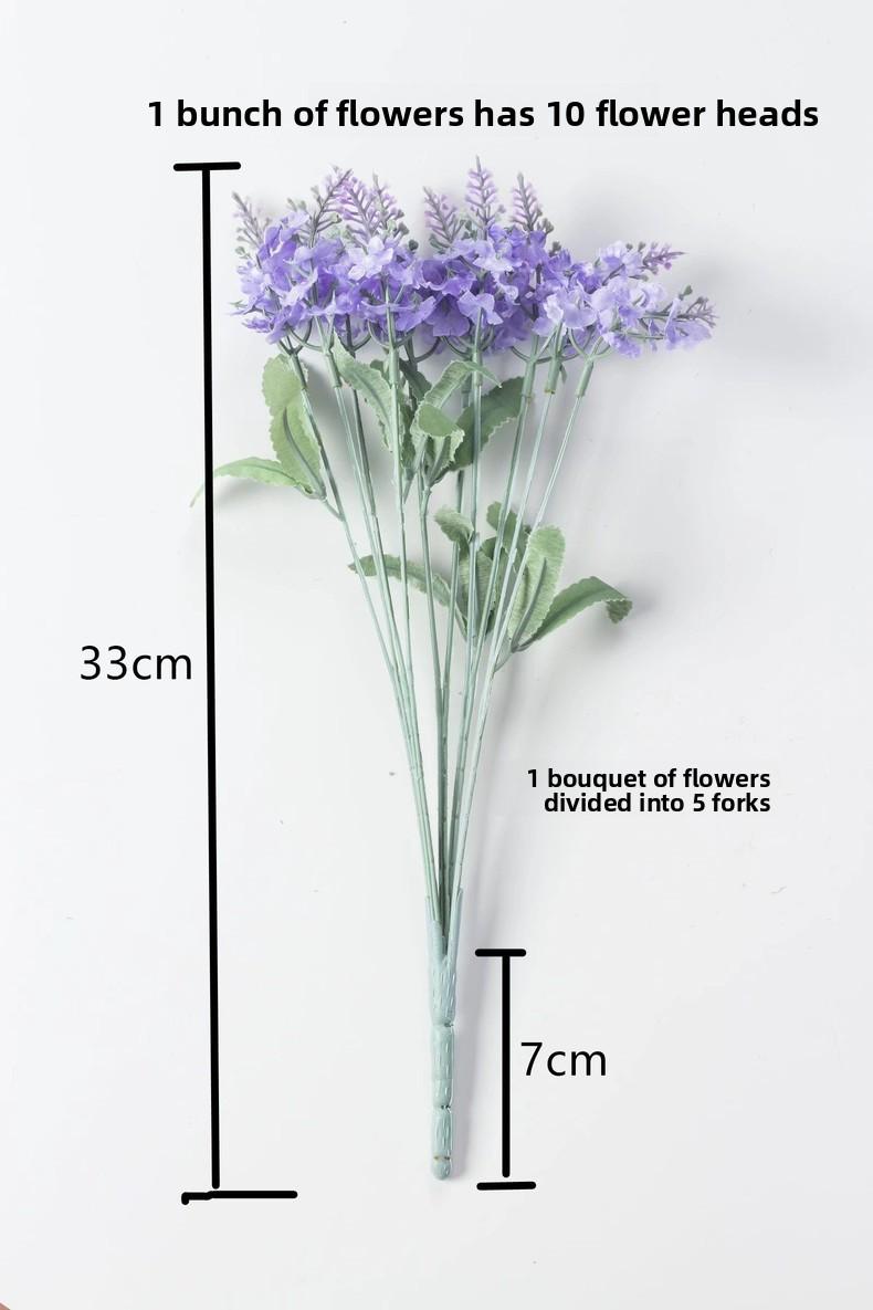 10 artificial lavender bouquets, fake flowers for outdoor decoration, silk flowers for flower beds and planters, 3-piece set