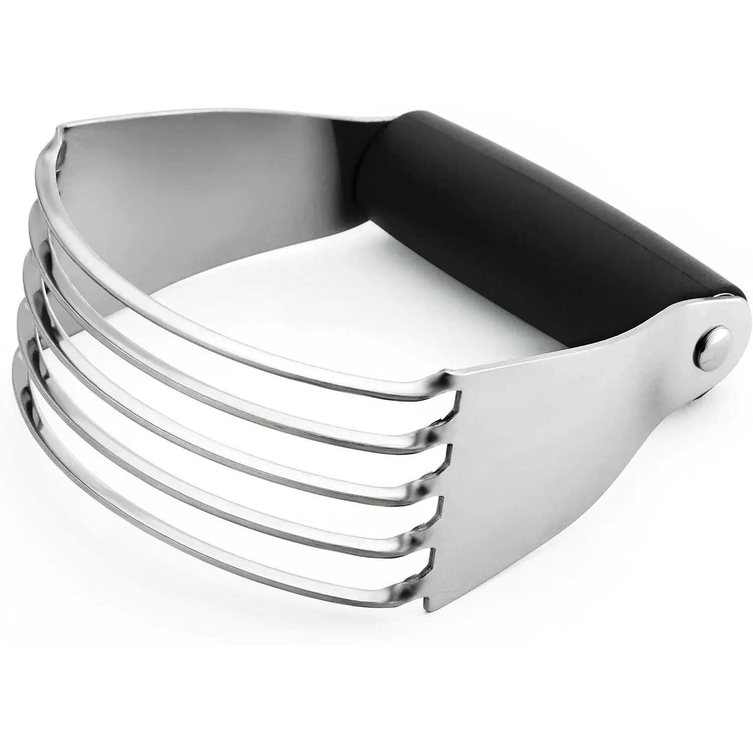 Dough Blender, Top Professional Pastry Cutter with Heavy Duty Stainless Steel Blades, Medium Size, Black