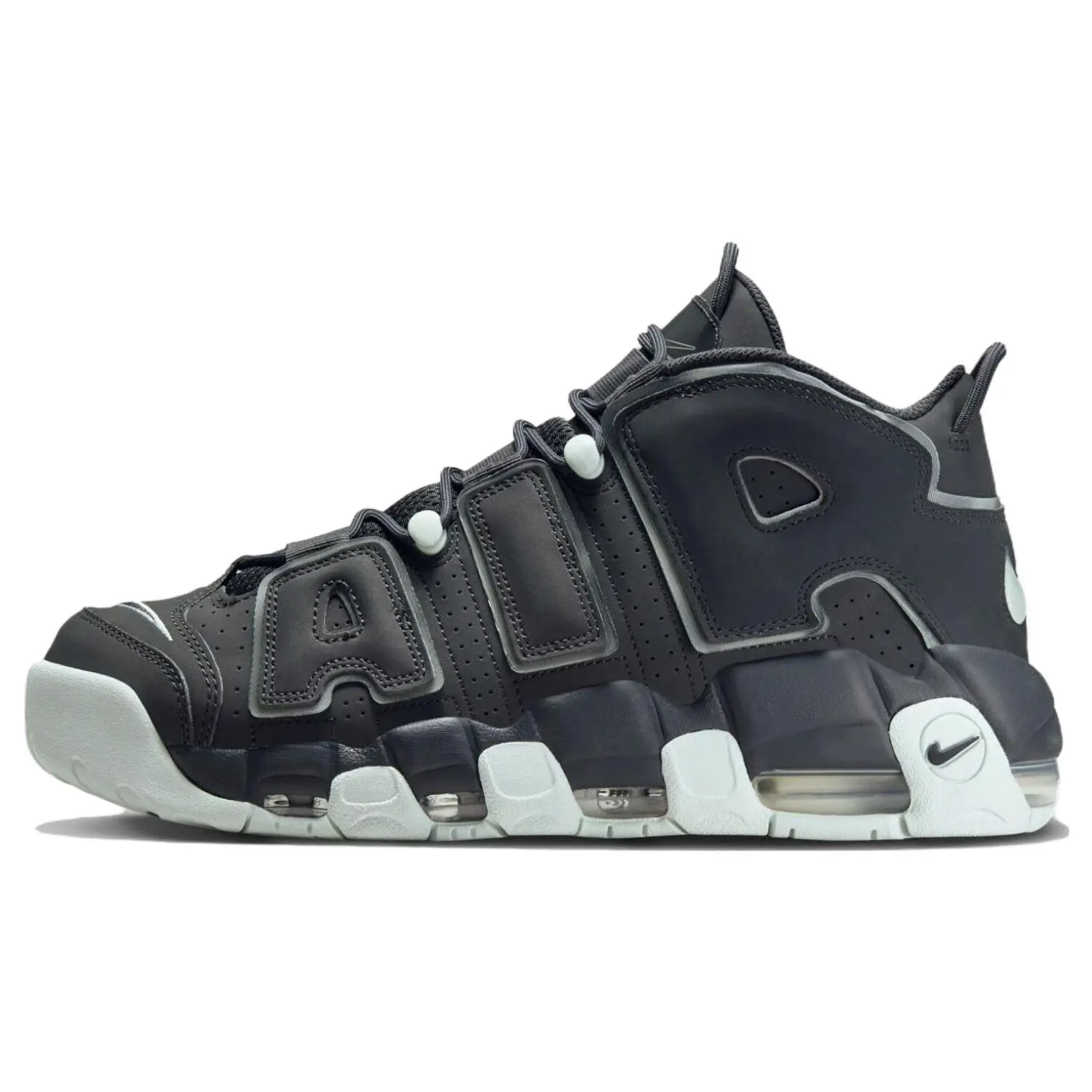 Nike Air More Uptempo 96 Mid-Top Retro Basketball Shoes for Men in Black and Green Verifiable, with credentials and supporting global authentication