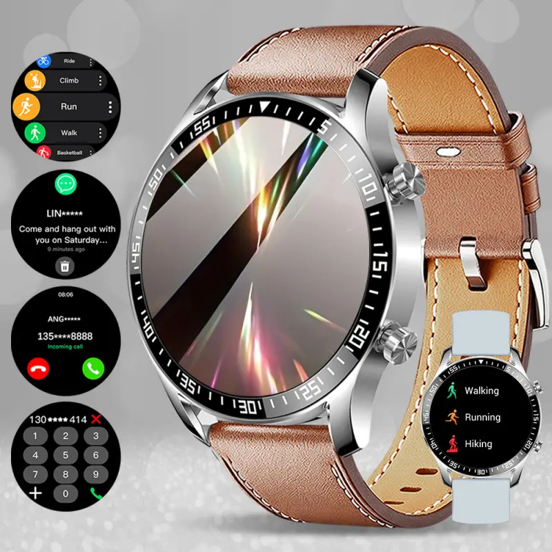 Unisex Smart Watch - Sports & Business Style, Wireless Calling, Pedometer, Multiple Sports Modes, HD Screen, Compatible with iPhone & Android, Ideal Holiday/Birthday Gift for Family & Friends