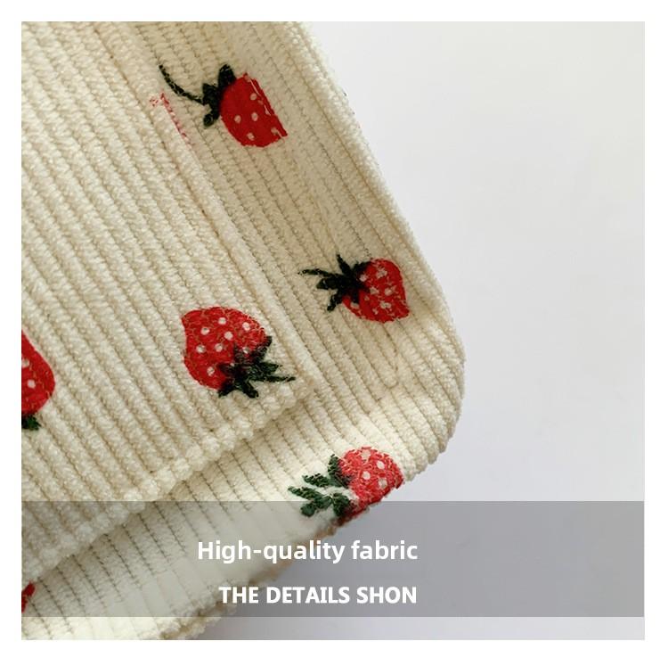 Women's Tote Bag Strawberry Print Canvas Student Shoulder Handbag Large Capacity Multi-Pocket Travel Purse Casual Daily Use Durable Totebag