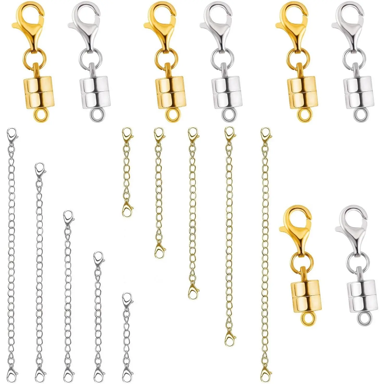 Necklace Clasp Set with Chain Extenders, Necklace Extender and  Necklace Clasps and Closures (B +)
