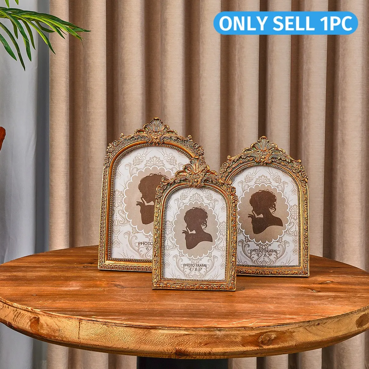 European Style Arched Resin Photo Frame, Wedding Memorial Display, Baroque Decorative Frame, Birthday Gift, Home Décor, Photography Prop