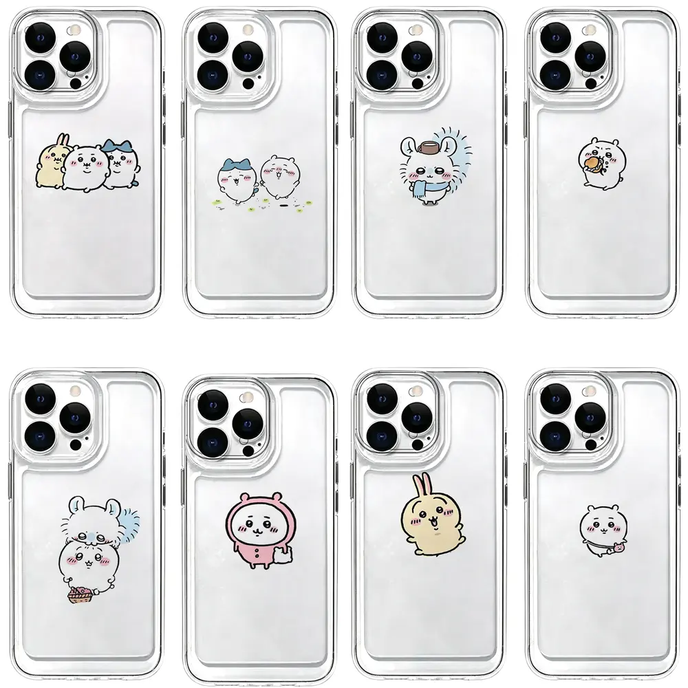 Cute Chikawa Anime Characters Clear Phone Case for iPhone 17 16 15 14 13 12 11 Pro Max Plus Air Samsung S23 S24 S25 S26 Perfect for Christmas Birthday Holiday Gifts