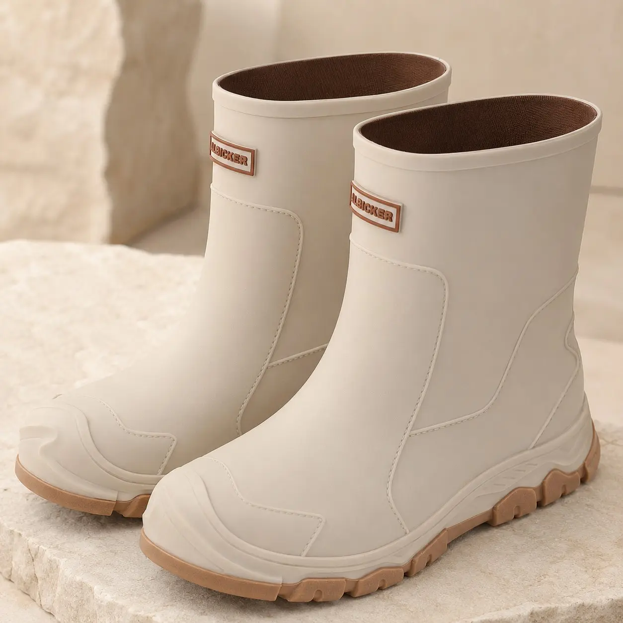 Women's Mid-Calf Rain Boots, Waterproof Anti-Slip PVC Shoes, Thick Durable Sole, Comfortable Lining, Ideal for Rainy Days, Commuting, Gardening, Hiking