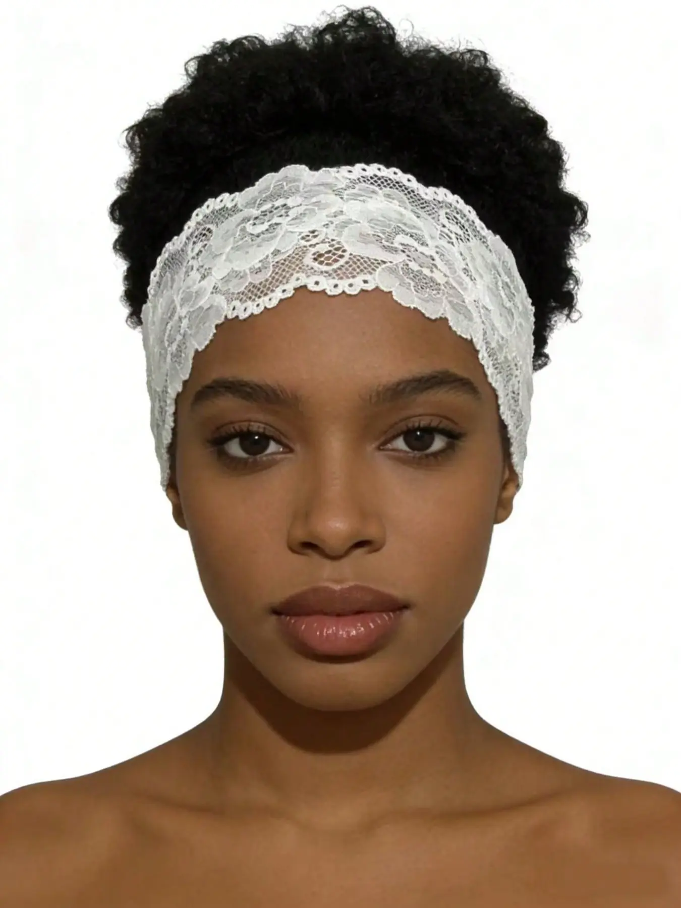 Women’s Wide Floral Lace Headband, Stretchy Non-Slip Hair Band, Ideal for Daily Wear, Makeup, Face Washing, Yoga, Vintage