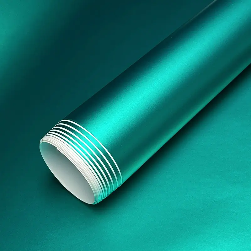 Premium Matte Satin Chrome Metallic Teal Vinyl Wrap Film Car Motorcycle Sticker Decal With Air Release Self Adhesive