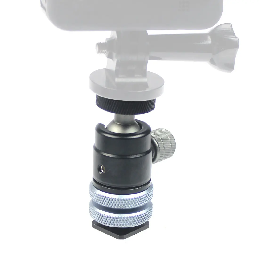 Feichao 3/8" to 1/4" Dual Cold Shoe Mount, Mini 360° Rotatable Ball Head, Camera & Projector Bracket Action Camera Mounts for Gopro, Dji Osmo Action, Insta360 One R/x2