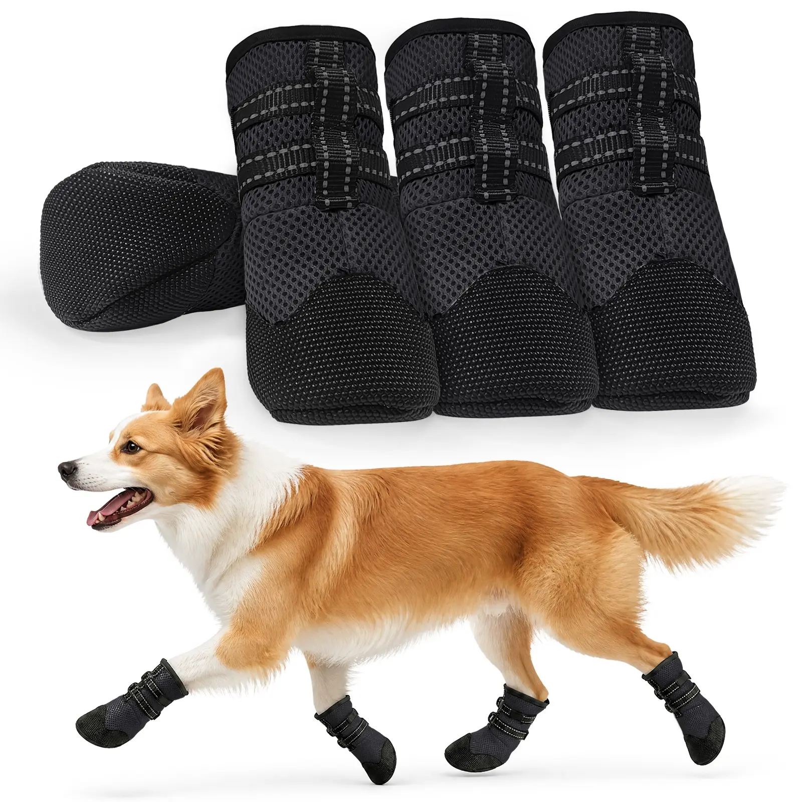 Dog Summer Breathable Anti-Slip Shoes, Heat-Resistant, Anti Slip After Rain With Multiple Protections, Multi-Protection, Ventilated, Heat Dissipation, Anti-Burn, Anti-Dirt Dog Shoes