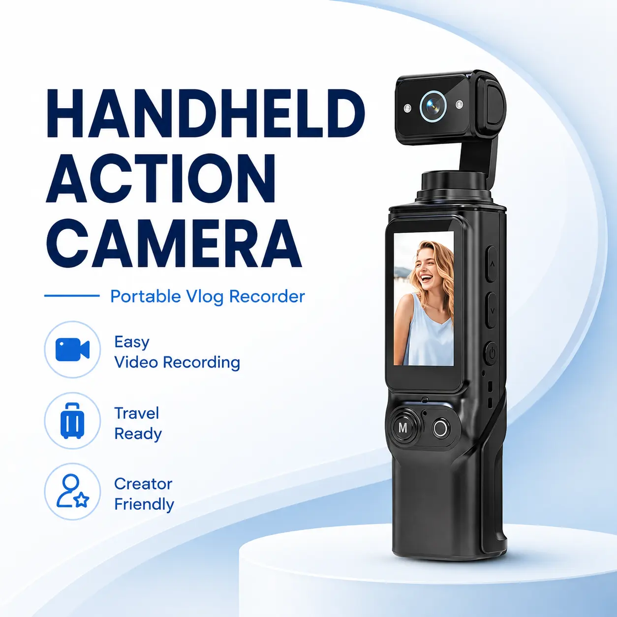 D11 Handheld Action Vlogging Camera - Compact Portable Video Recorder for Travel, Outdoor Adventures & Creative Content Capture