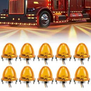 10PCS LED Watermelon Strobe Lights 12V-30V Wide Voltage Truck Cab Marker Lights Starburst Clearance & Turn Signal Lamp
