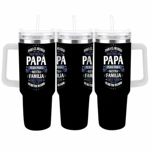 Vaso Termico para Papa 40oz Regalo Dia del Padre Para el Mundo Solo Eres un Papa Frase Emocional Vaso de Acero Inoxidable Portatil con Asa Termo para Coche Cafe Agua