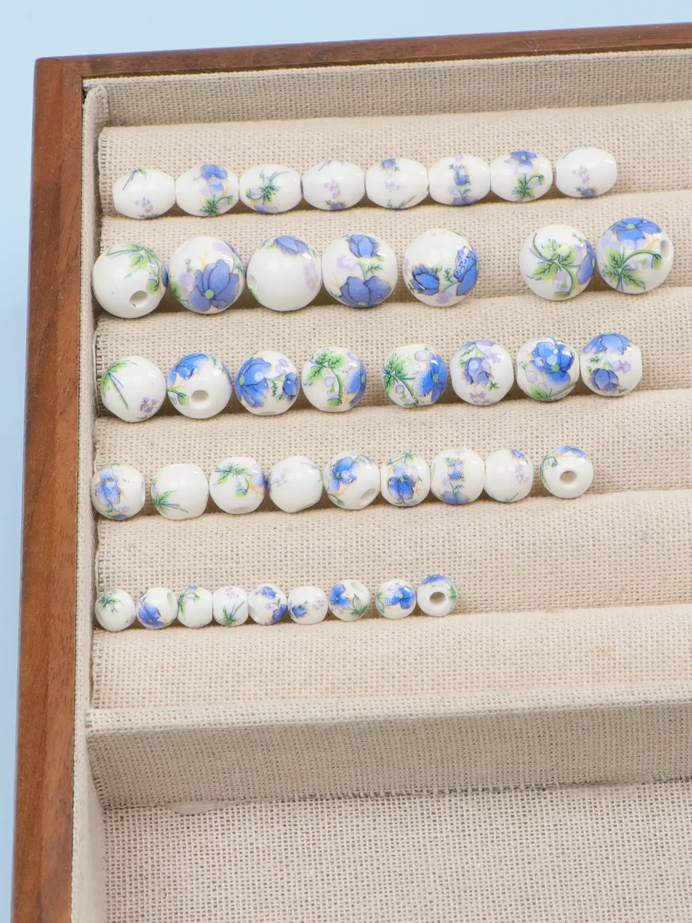 Chinese Jingdezhen Ceramic Beads, 30-98 Pieces, 6mm-12mm, Elegant DIY Bracelet Jewelry, DIY Beading Accessories, All Seasons, Handmade Flower Design Features traditional blue and porcelain patterns, adding a unique cultural touch to your designs.