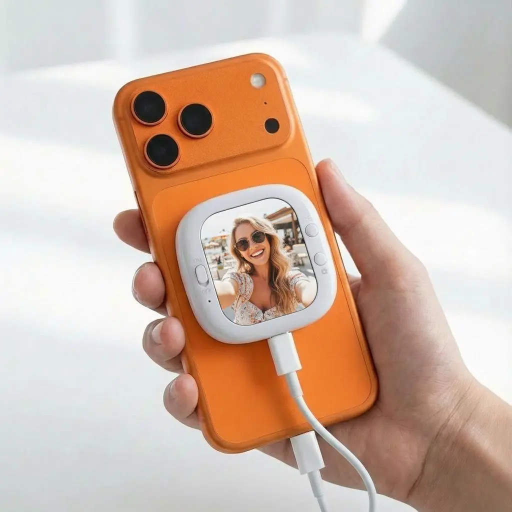 Mini Magnetic Phone Vlog Selfie Monitor Screen, Rear Camera Monitor for Selfies, Vlogging & Recording, Audio Sync with Remote, Compact Monitor for TikTok Content Creators