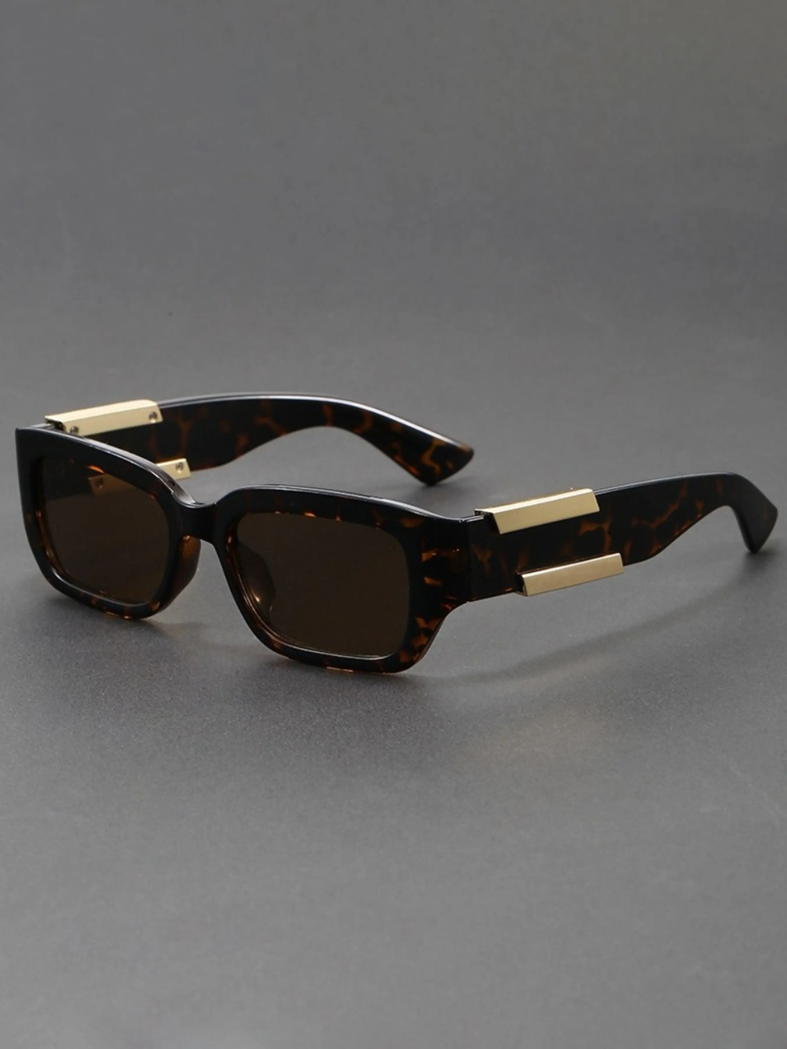 COJOS Retro Square Frame Sunglasses Double Piece Decorated Temples Comes with A Glasses Upgrade Gift Box