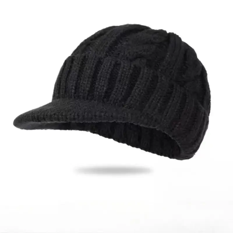Mens Thick Knitted Hat Autumn Winter Windproof Warm Cold Protection Earflaped Hat Fleece Lined Soft Fashion Knit Cap Lightweight Casual Daily Outdoor Driving Walking Streetwear Cold Weather Head Accessory