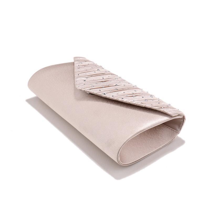 Trend Sparkling Diamond Setting Evening Bag, Fashion  Pleated Satin Cloth Envelope Clutch Bag Banquet Dress Evening Bag