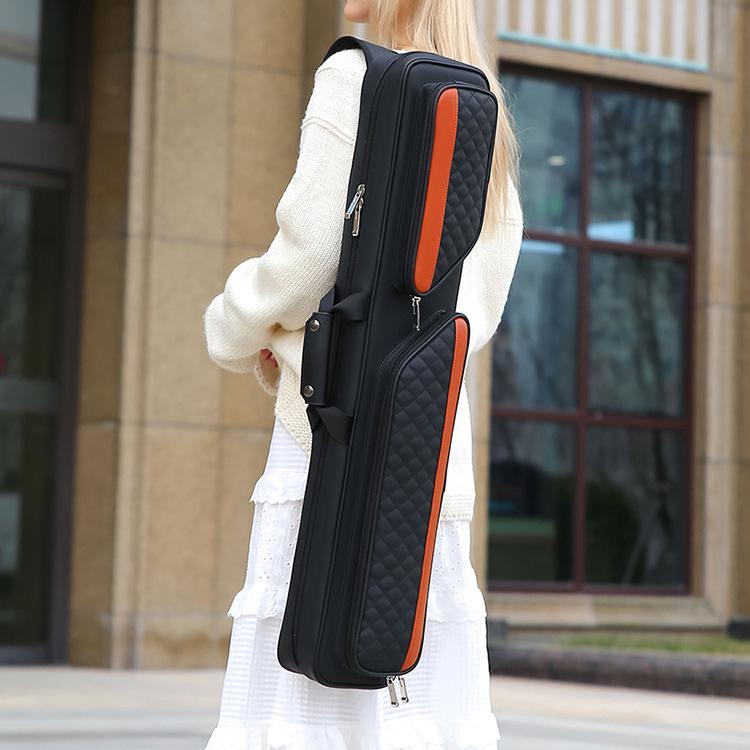 1/2 Billiard Cue Bag with Waterproof Cover, Nine-Ball 7-Hole Large Capacity Barrel Cue Bag, Stylish Billiard Cue Bag
