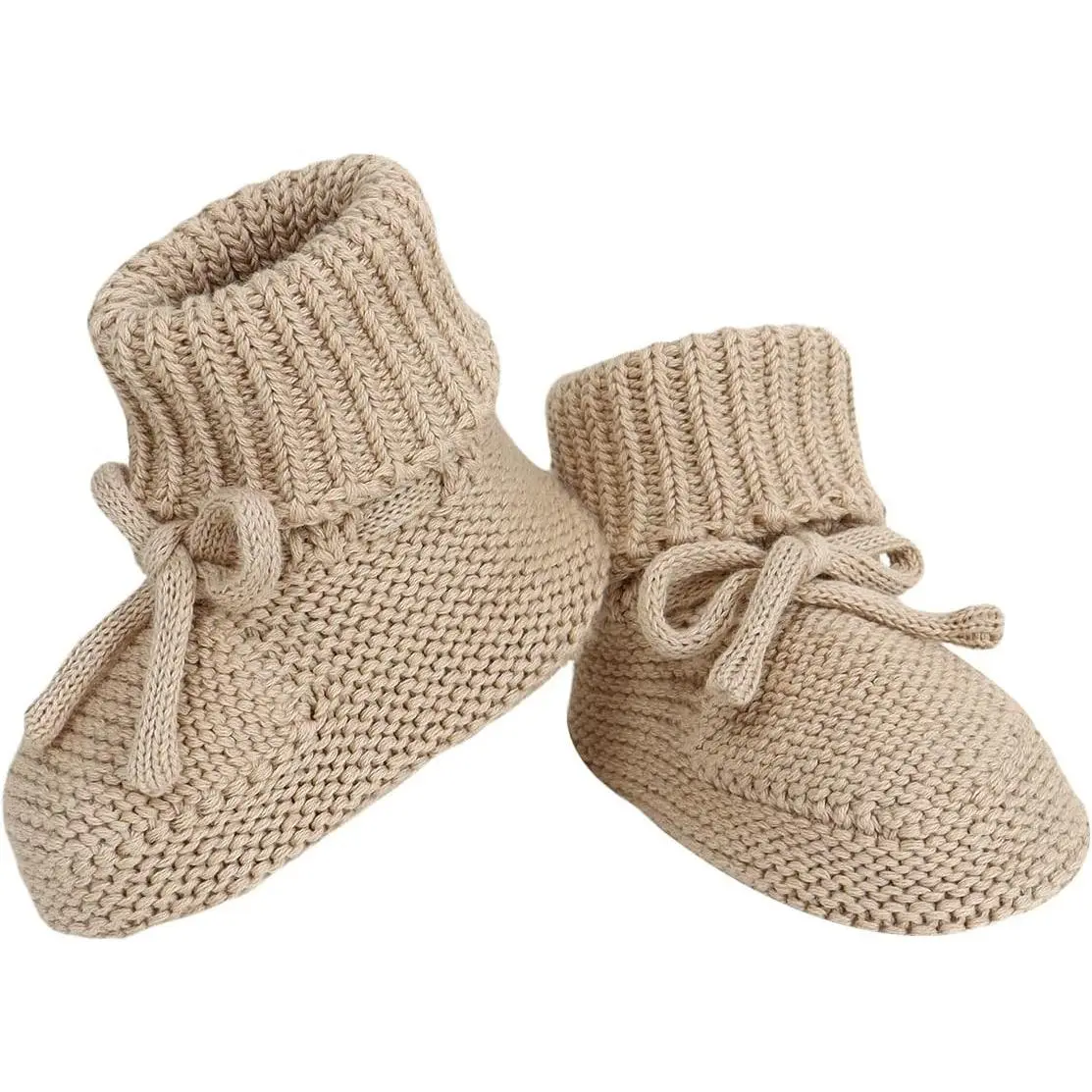 Cozy Cotton Knit Baby Booties for Newborn Boys Girls - Soft Warm Crochet Infant Toddler Shoes Socks, Unisex Neutral Essentials, Baby Shower GiftsGift