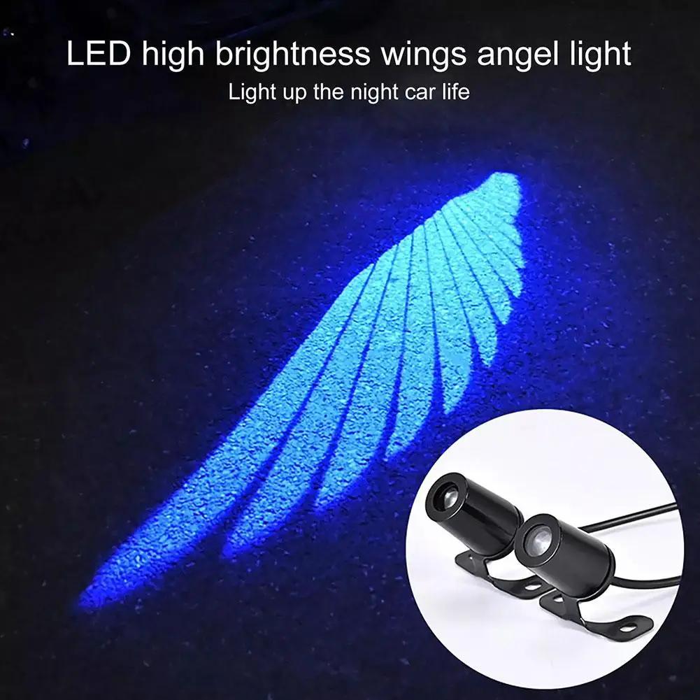 2pcs Angel Wings Welcome Light For Motorcycle LED Underbody Light Projector Decorative Atmosphere Light Accessories