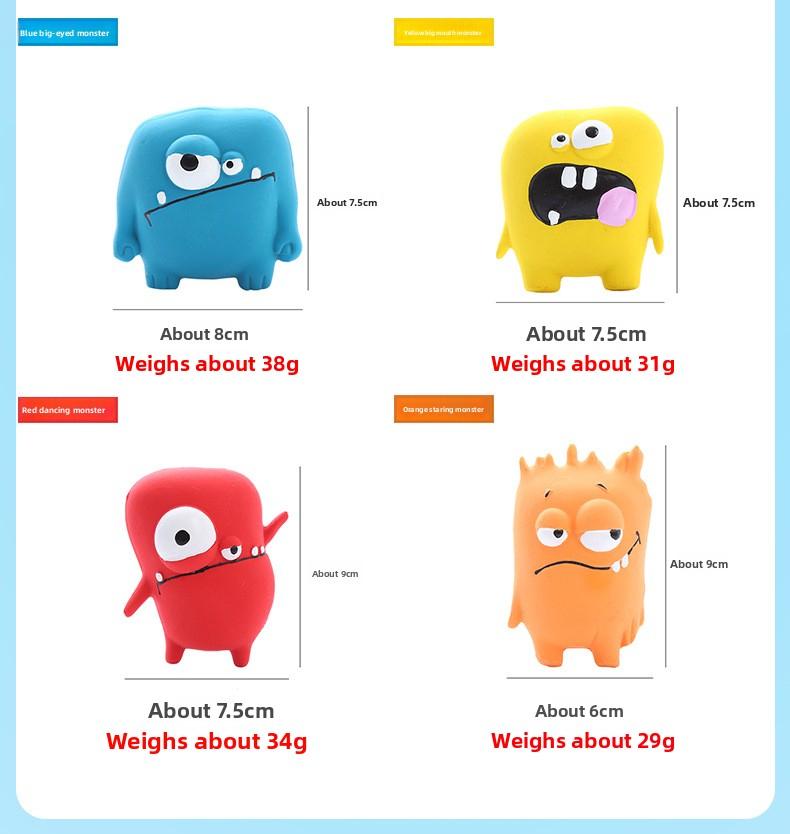 Safe Natural Latex Dog Chew Toy - Cute Big-Eye Monster Squeaky Toy, Gentle on Gums for Puppies & Light Chewers, Resilient Non-Toxic Fetch & Teething Toy for Small Dogs surprise gift shaped harness Interactive Bungee Bite Resistant Inflatable Balls Set