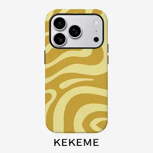 Golden wave quicksand creative pattern, stylish and unique 2-in-1 mobile phone case, durable and anti-drop, suitable for iPhone 17 16 15 14 13 12 11 Plus Pro Max Air, Samsung Galaxy S series and A series, gifts for relatives and friends