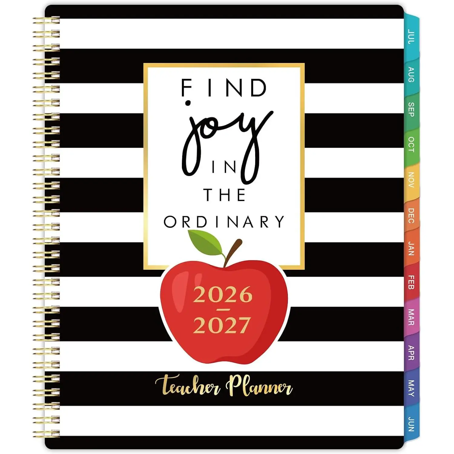 Teacher Planner 2026-2027 - Weekly & Monthly Lesson Plan Book | July 2026 - June 2027, 8.5" x 11", Academic Planner with -Wire Binding for Teachers - Classic Black