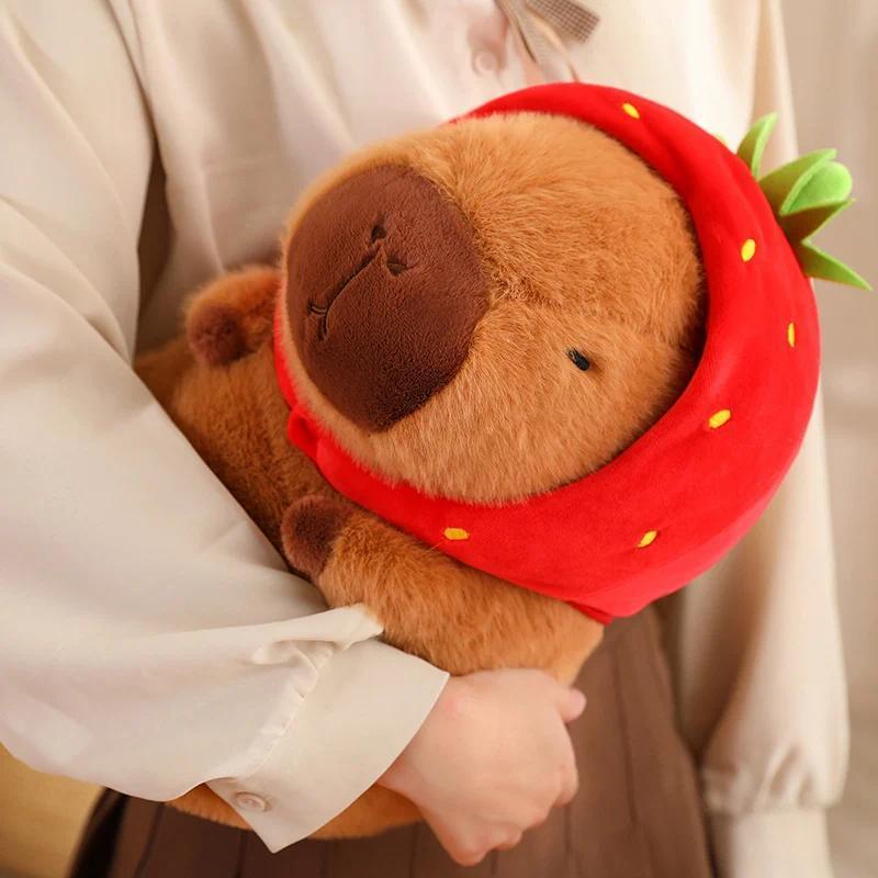 Capybara Plush Toy Simulation Capibara Unicorn Dinosaur Dress Boba Bread Fruit Food Decor Birds Bubble