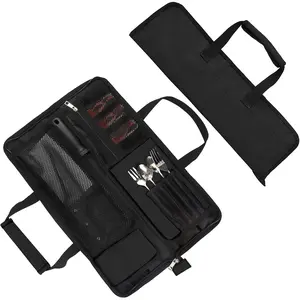 Chef’s Knife Roll Bag, Portable 13 Slots Chef Knife Case, Heavy Duty Oxford Chef Knife Bag, Multi-function Cutlery Knives Pouch Holder Knife Wrap Wallet Tool Roll