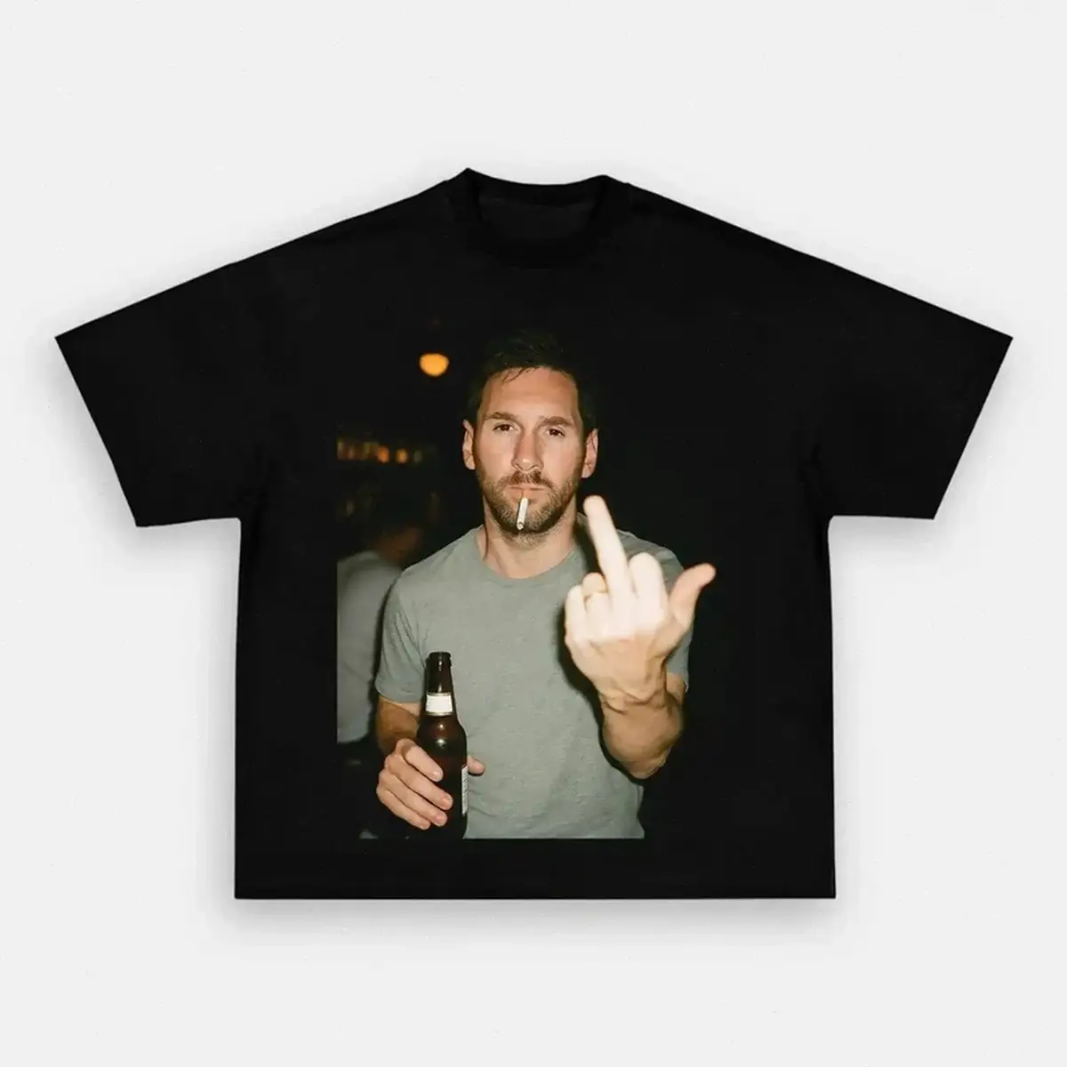 Unisex 2026 New Messi After Hours Funny Graphic T-Shirt - 100% Pure Cotton Crew Neck Short Sleeve Tops, Breathable Fabric, All Seasons, Multi-Size, Hip Hop Fashion, Cold Machine Wash, Ideal Fan Gifts for Men Women, Single-Sided Print