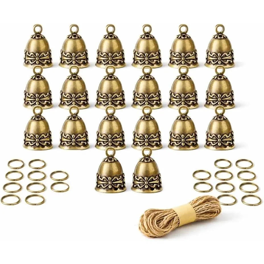 20pcs Brass Bells Handmade Small Bells for Crafts, Wind Chimes for Home, Door Bells or Decoration Bells for Wedding Decorations, Christmas Decorations